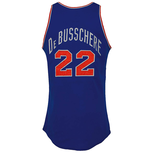Dave DeBusschere N.Y. Knicks game-used road jersey from championship season, with letter of authenticity. Reserve: $10,000.